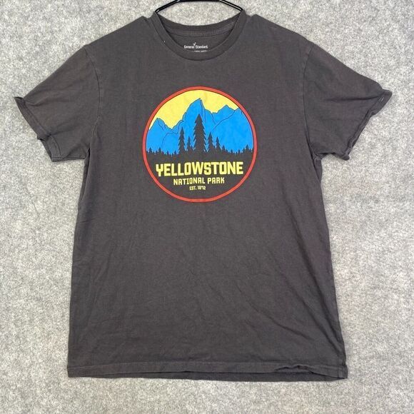 GENERAL STANDARD Men's Graphic T-Shirt Yellowstone National Park Large Faded - Picture 1 of 7